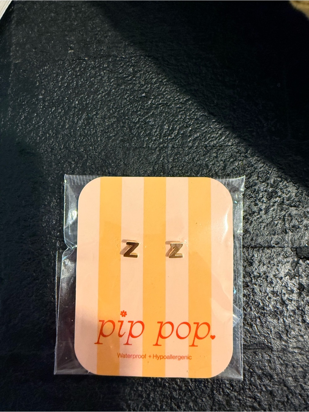 Gold 'Z' Stud Earrings for Kids